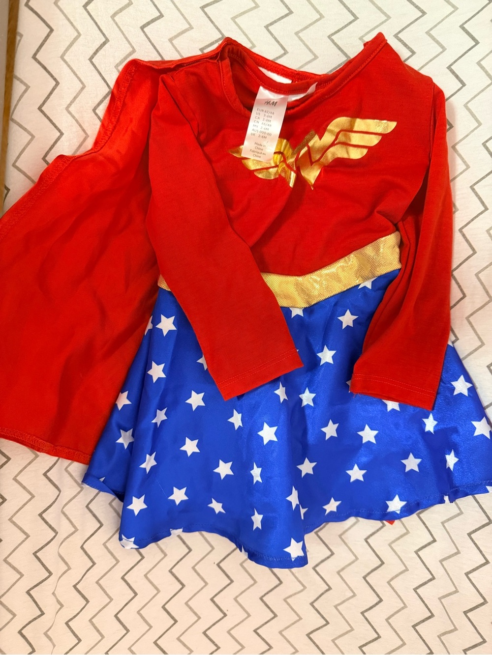 H&M Wonder Woman Superhero Costume  size 3-6m